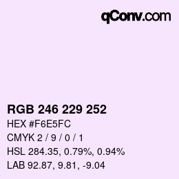 颜色代码: RGB 246 229 252 | qconv.com