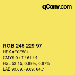 Color code: RGB 246 229 97 | qconv.com