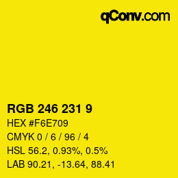 Color code: RGB 246 231 9 | qconv.com