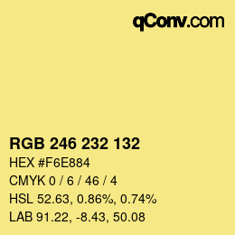 Color code: RGB 246 232 132 | qconv.com