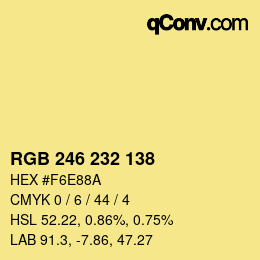 Color code: RGB 246 232 138 | qconv.com