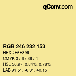 Color code: RGB 246 232 153 | qconv.com