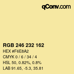 Color code: RGB 246 232 162 | qconv.com