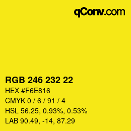 Color code: RGB 246 232 22 | qconv.com