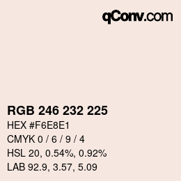 Color code: RGB 246 232 225 | qconv.com