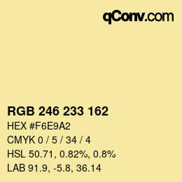 Color code: RGB 246 233 162 | qconv.com