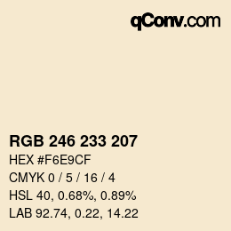 Color code: RGB 246 233 207 | qconv.com