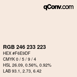 Code couleur: RGB 246 233 223 | qconv.com