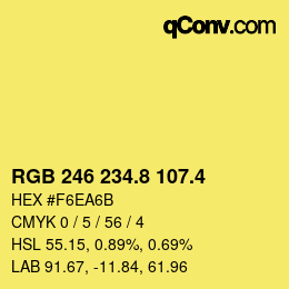 カラーコード: RGB 246 234.8 107.4 | qconv.com