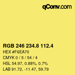 カラーコード: RGB 246 234.8 112.4 | qconv.com