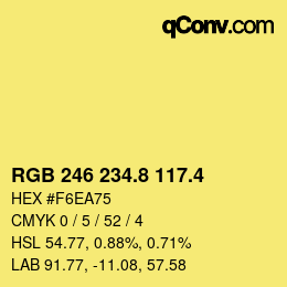 カラーコード: RGB 246 234.8 117.4 | qconv.com