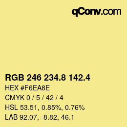 カラーコード: RGB 246 234.8 142.4 | qconv.com