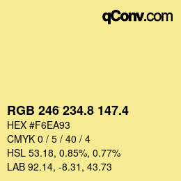 カラーコード: RGB 246 234.8 147.4 | qconv.com