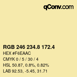 カラーコード: RGB 246 234.8 172.4 | qconv.com
