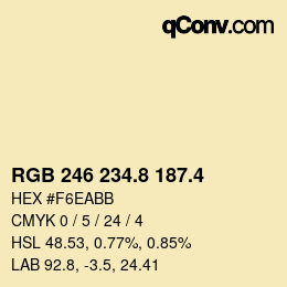 カラーコード: RGB 246 234.8 187.4 | qconv.com