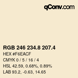 カラーコード: RGB 246 234.8 207.4 | qconv.com
