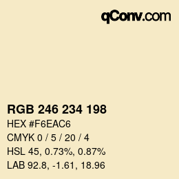 颜色代码: RGB 246 234 198 | qconv.com