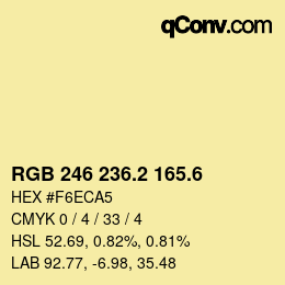 カラーコード: RGB 246 236.2 165.6 | qconv.com