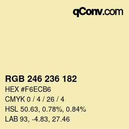 カラーコード: RGB 246 236 182 | qconv.com