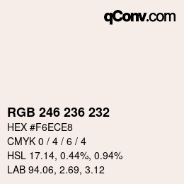 Color code: RGB 246 236 232 | qconv.com