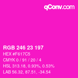 Color code: RGB 246 23 197 | qconv.com