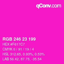 カラーコード: RGB 246 23 199 | qconv.com