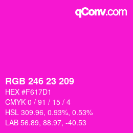 Color code: RGB 246 23 209 | qconv.com