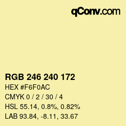 Color code: RGB 246 240 172 | qconv.com