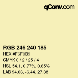 Color code: RGB 246 240 185 | qconv.com