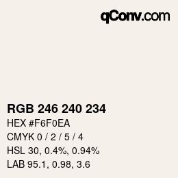 Color code: RGB 246 240 234 | qconv.com