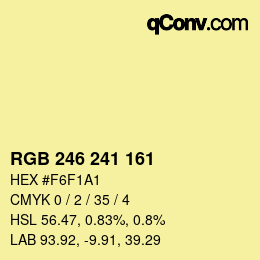 Color code: RGB 246 241 161 | qconv.com