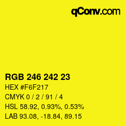 カラーコード: RGB 246 242 23 | qconv.com