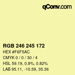 Color code: RGB 246 245 172 | qconv.com