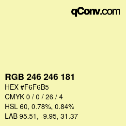 Color code: RGB 246 246 181 | qconv.com