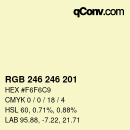 Color code: RGB 246 246 201 | qconv.com