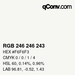 Color code: RGB 246 246 243 | qconv.com