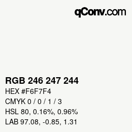 Color code: RGB 246 247 244 | qconv.com