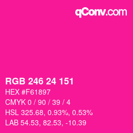 Color code: RGB 246 24 151 | qconv.com
