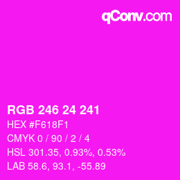 カラーコード: RGB 246 24 241 | qconv.com