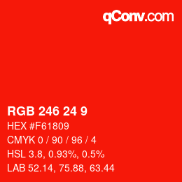 Color code: RGB 246 24 9 | qconv.com