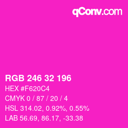 Color code: RGB 246 32 196 | qconv.com