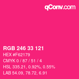 Color code: RGB 246 33 121 | qconv.com
