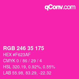 Color code: RGB 246 35 175 | qconv.com