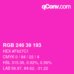 カラーコード: RGB 246 39 193 | qconv.com