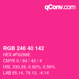 Color code: RGB 246 40 142 | qconv.com