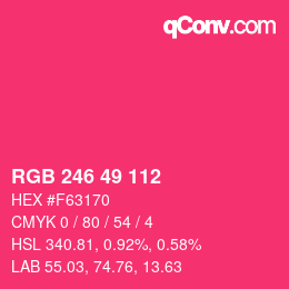 Color code: RGB 246 49 112 | qconv.com