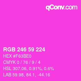 カラーコード: RGB 246 59 224 | qconv.com