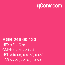 颜色代码: RGB 246 60 120 | qconv.com
