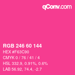 颜色代码: RGB 246 60 144 | qconv.com