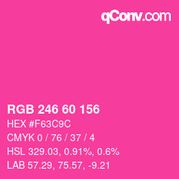 颜色代码: RGB 246 60 156 | qconv.com